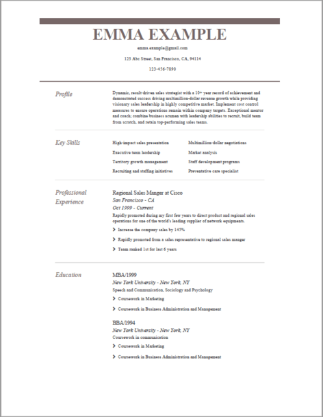 resume template 1