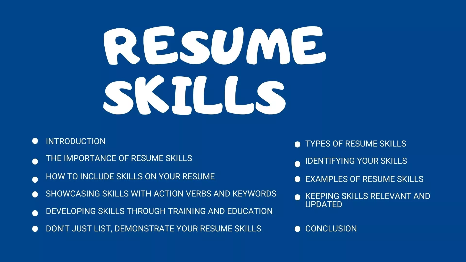 resume skills