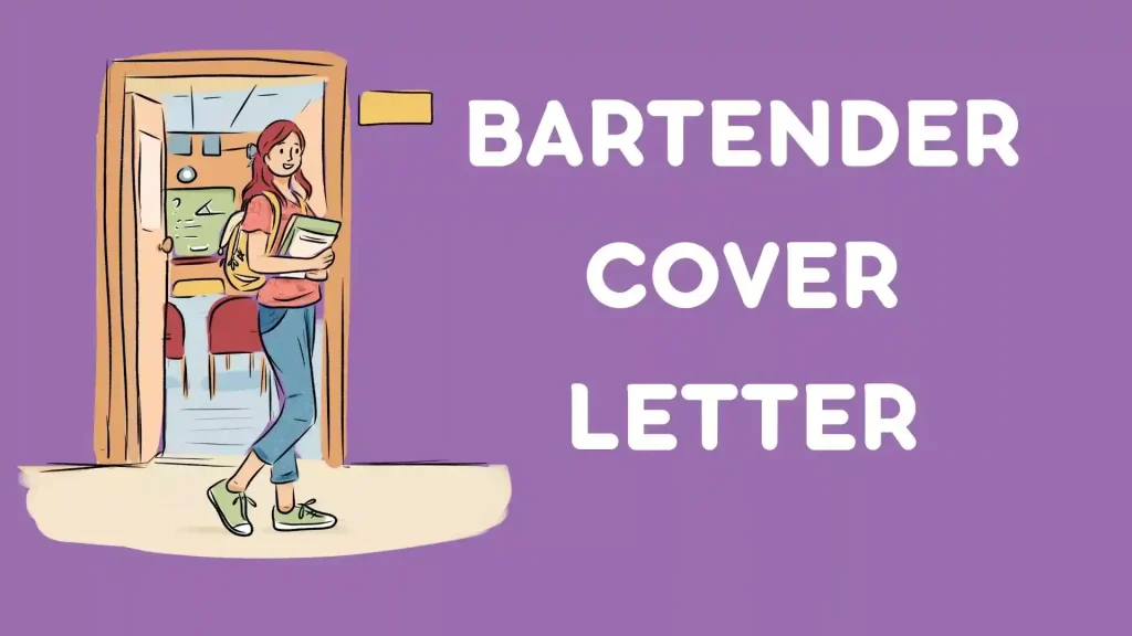 Bartender cover letter