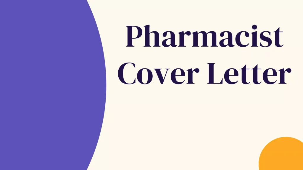 Pharmacist Cover Letter