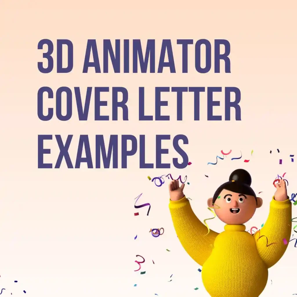 3D Animator Cover Letter