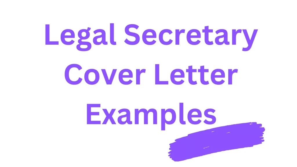 Legal Secretary Cover Letter