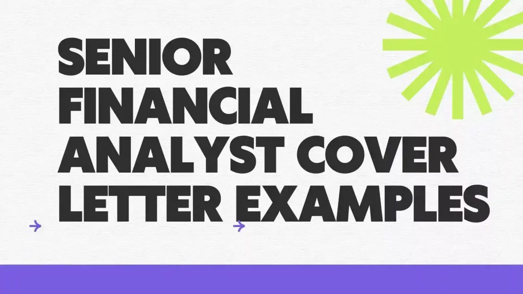 Senior Financial Analyst Cover Letter