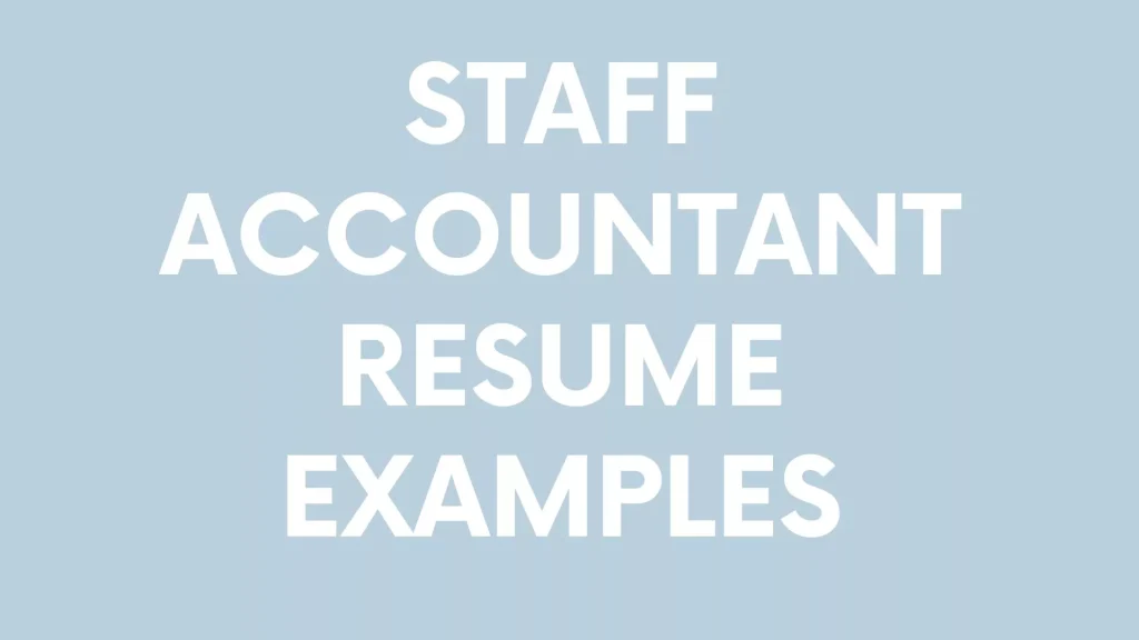 Staff Accountant Resume