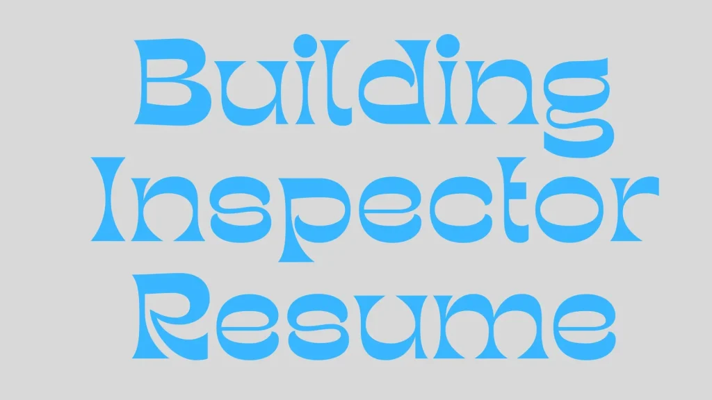 building inspector resume