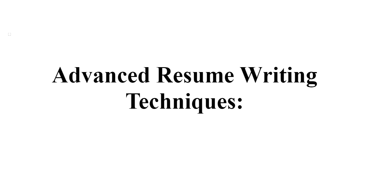 writing techniques resume