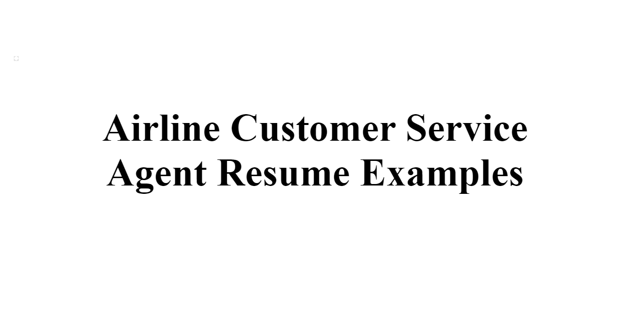 resume objective for airline customer service agent