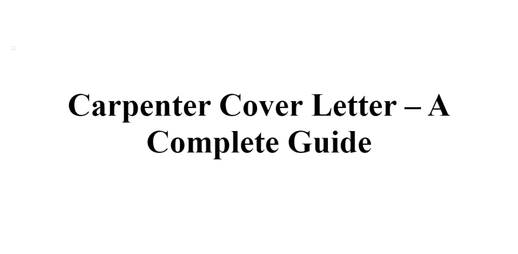 carpenter cover letter