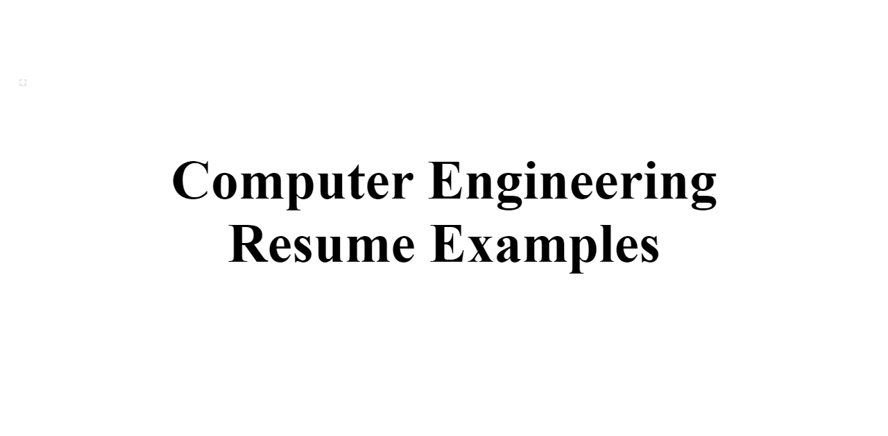 Computer Engineering Resume Examples - BuildFreeResume.com