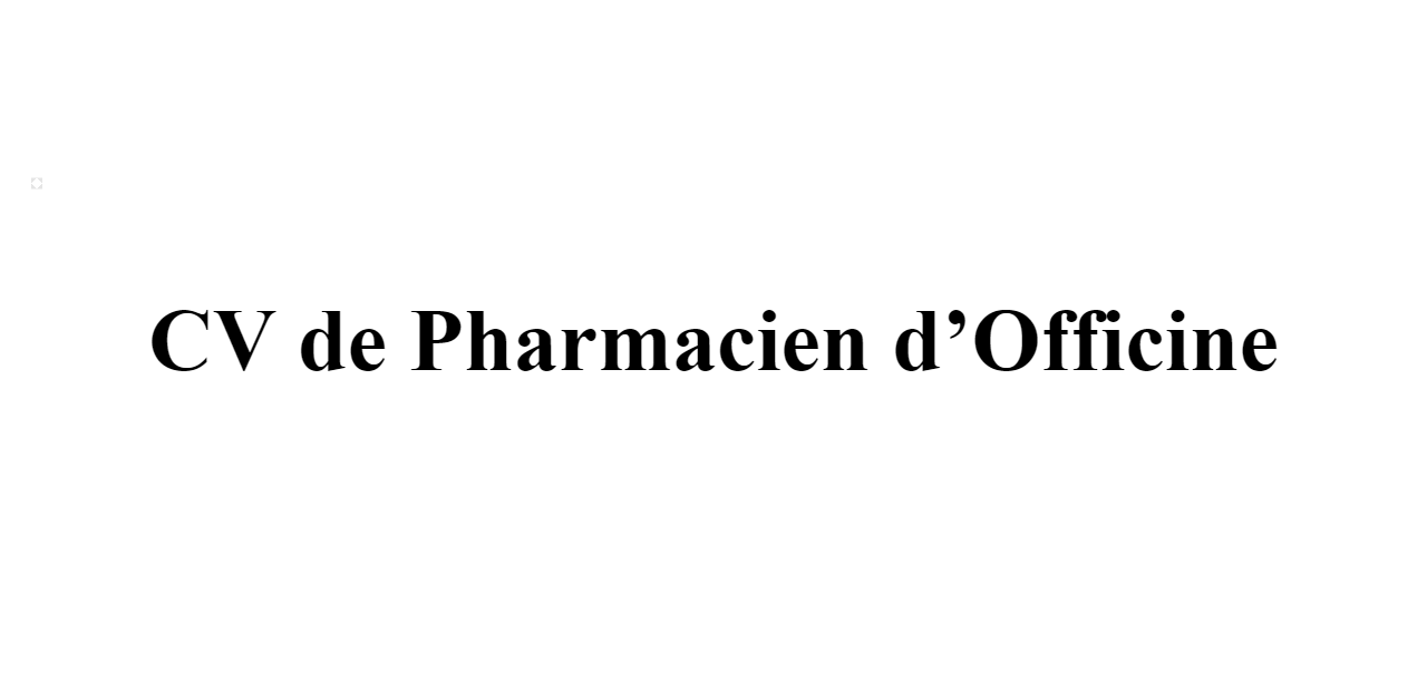 Cv De Pharmacien Dofficine