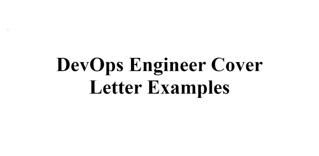 devops engineer cover letter