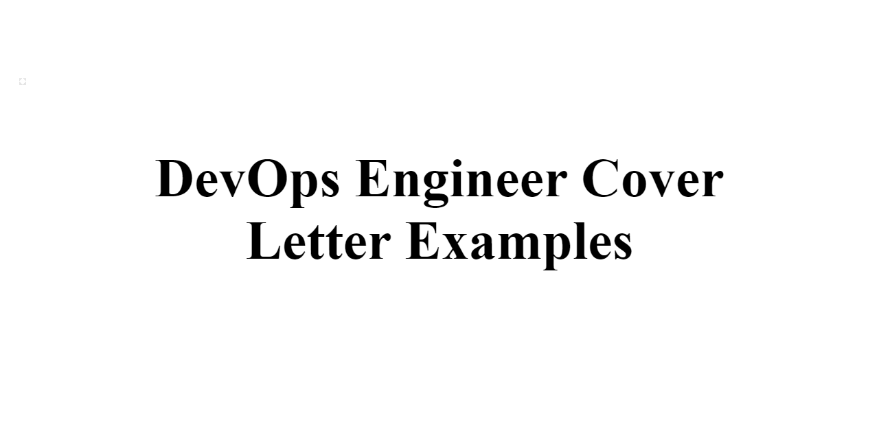 cover letter for devops fresher