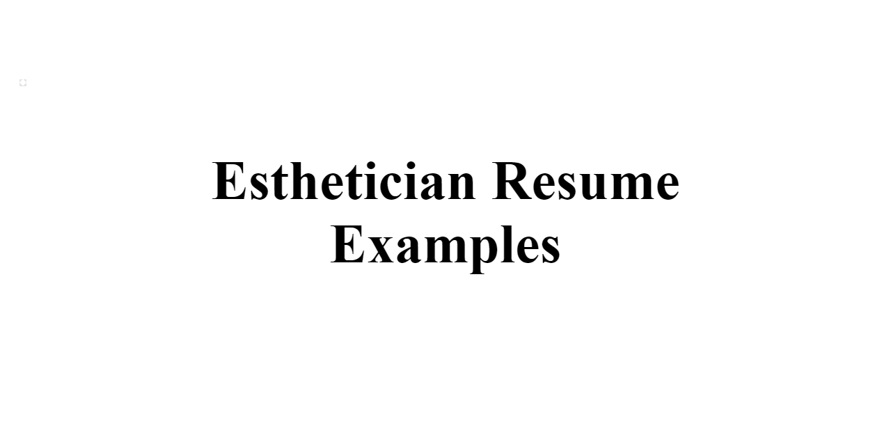 Esthetician Resume Examples 1515