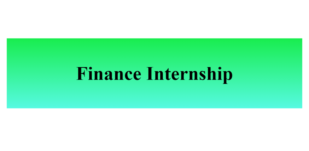 finance internship