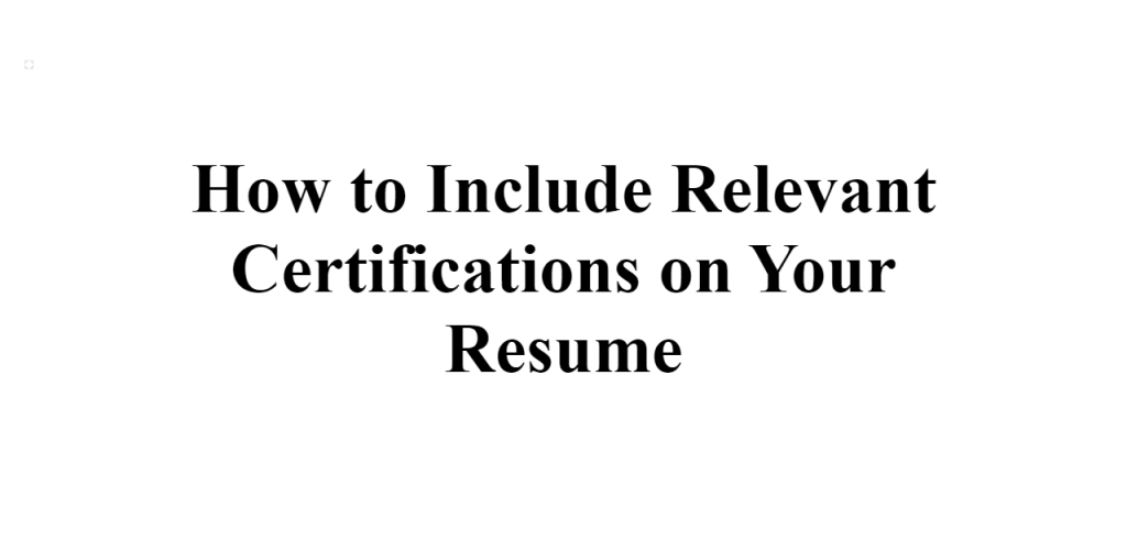 certifications to put on your resume