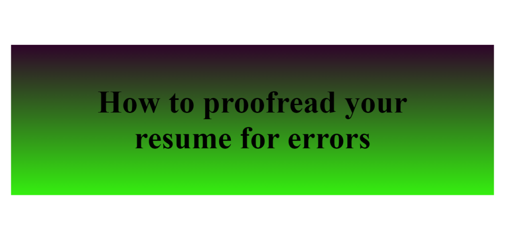 proofread your resume for errors
