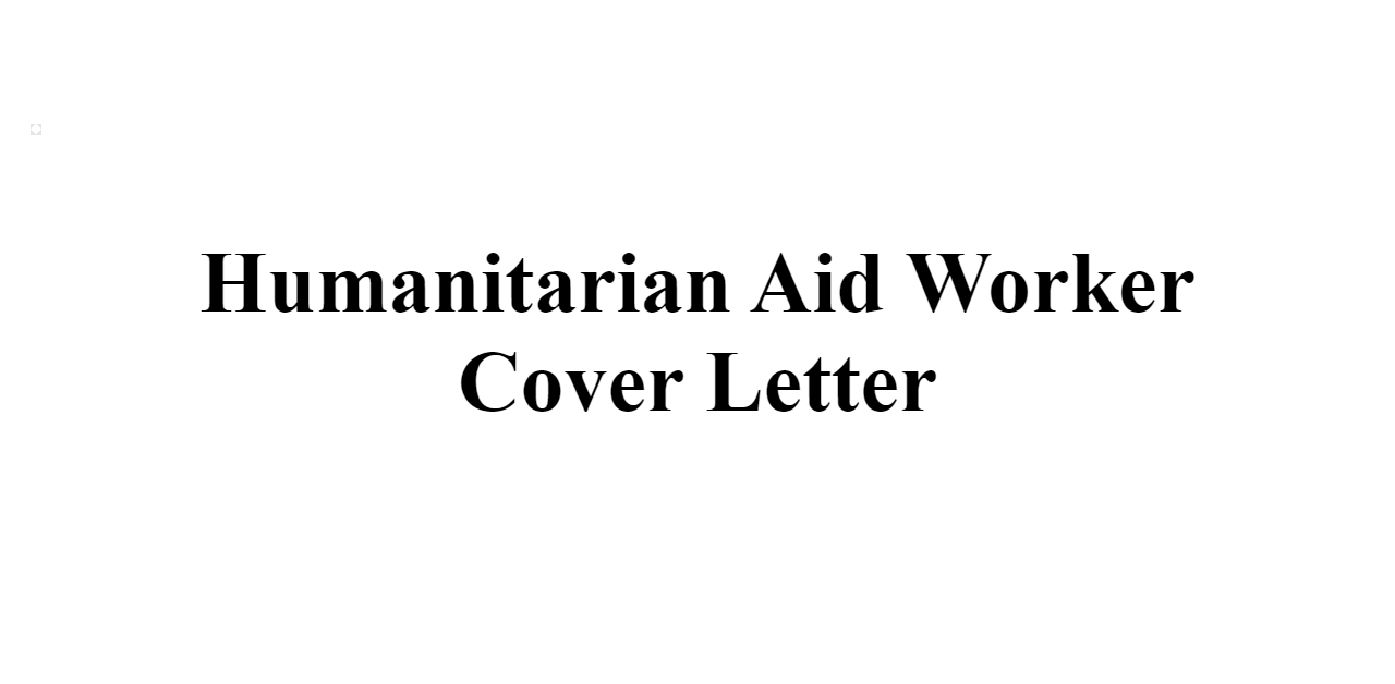 cover letter humanitarian organisation