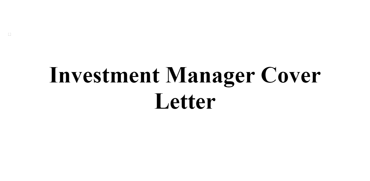 Investment Manager Cover Letter BuildFreeResume Com   Investment Manager Cover Letter Z 