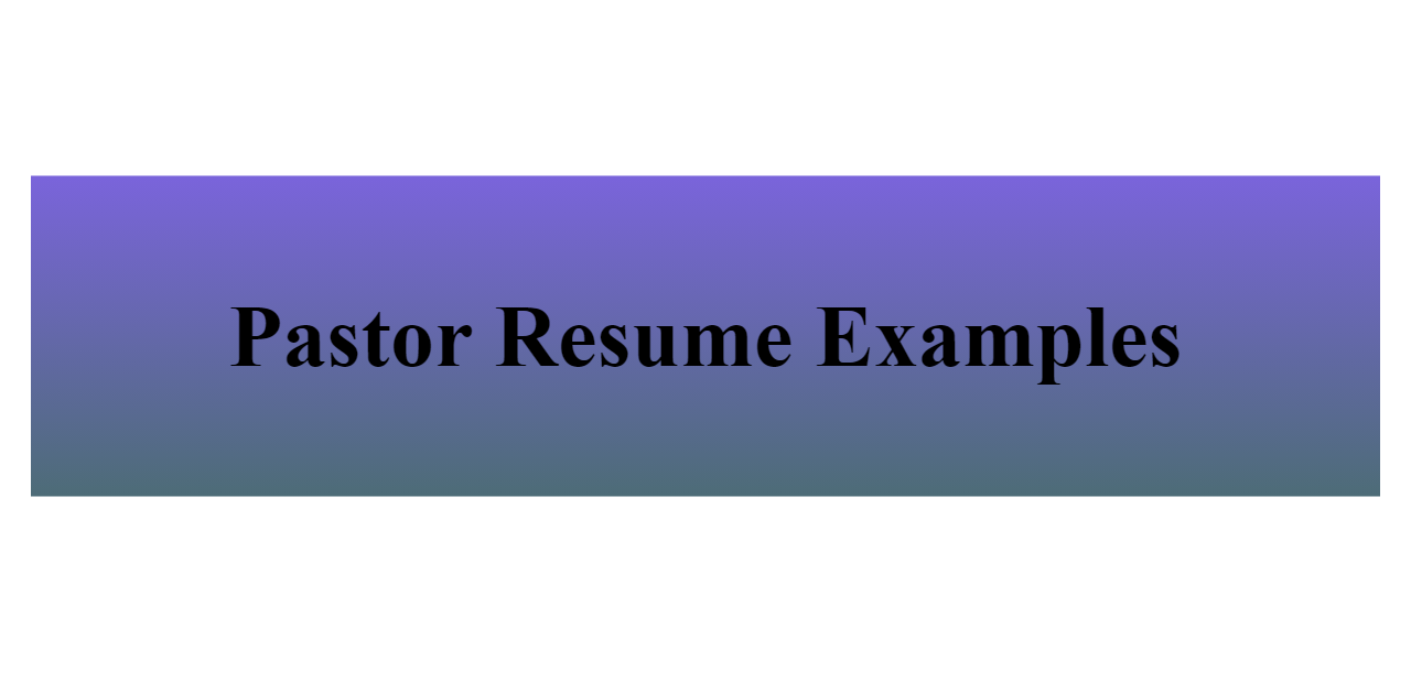 Pastor Resume Examples BuildFreeResume Com   Pastor Z 