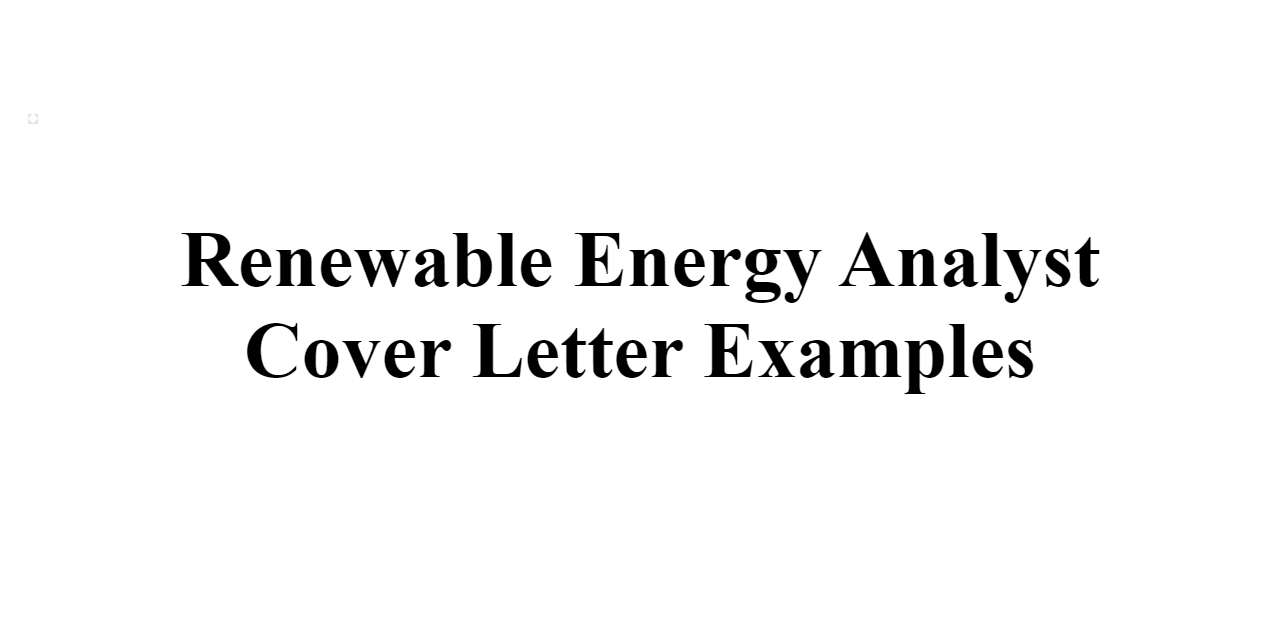 cover letter for renewable energy position