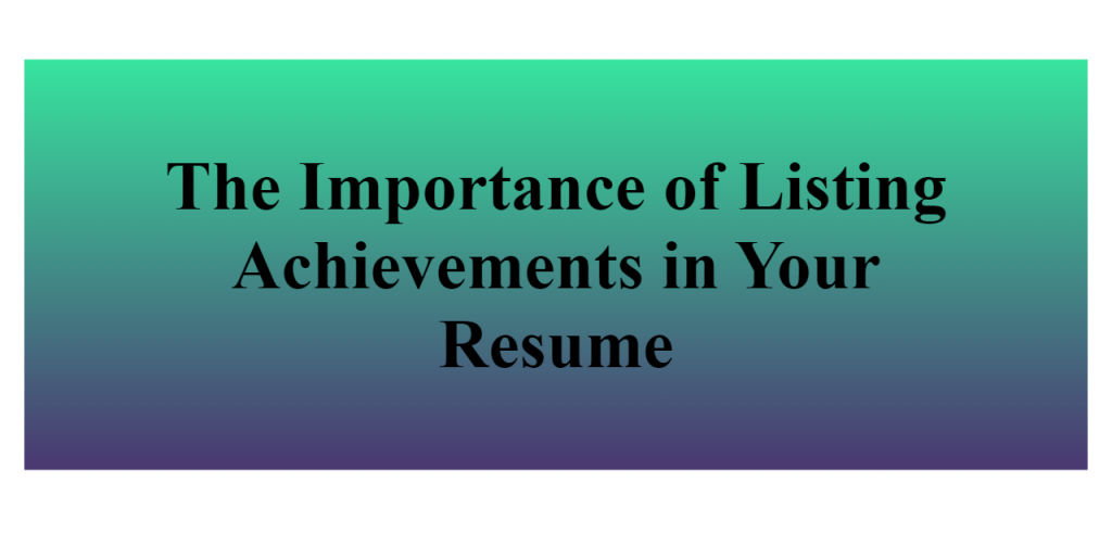 resume achievements