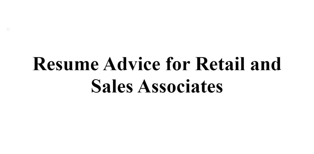 retail and sales associates