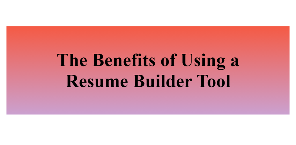 resume builder tool