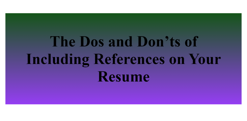 resume references