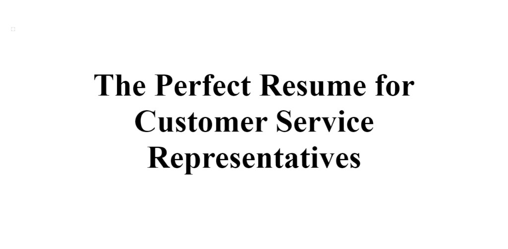 perfect resume
